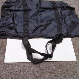 -Black washable shoulder strap strong shopping bag neatly folds by zip to 6 inch